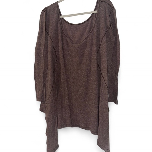 Free People We the Free The Incredible Tee Oversized Tunic Large Purple Thermal - Picture 2 of 4